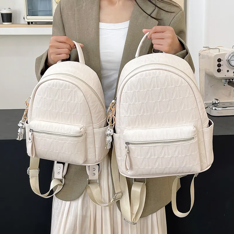 Yalu PU Backpack Women's Black/White-9