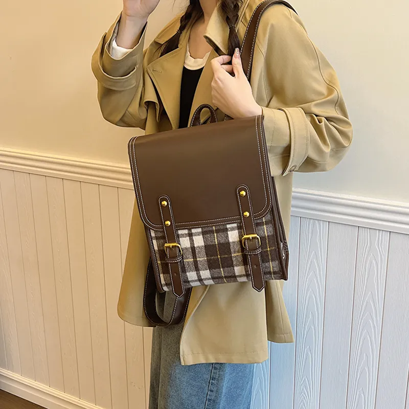 Yalu PU Backpack Women's Brown/Coffee-11