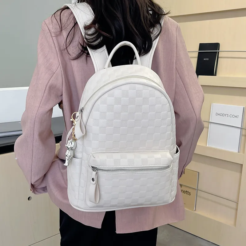 Yalu PU Backpack Regular Women's Black/White-11