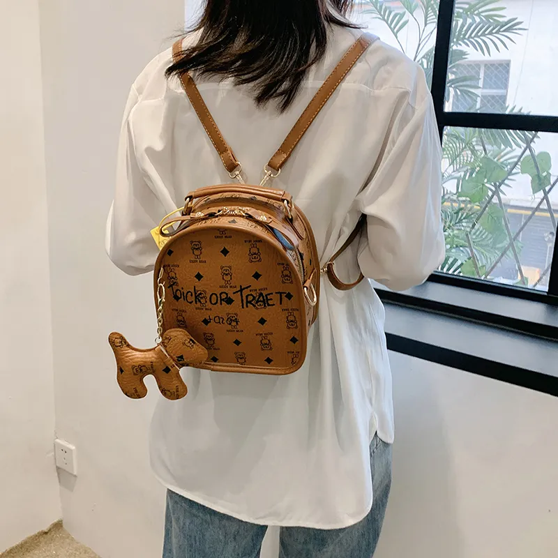 Yalu PU Backpack Regular Women's White/Brown/Coffee/Pink-8