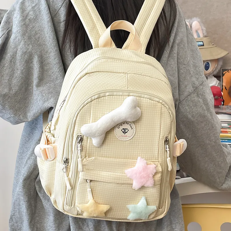 Yalu Nylon Backpack Women's White/Gray/Purple/Green/Yellow-28