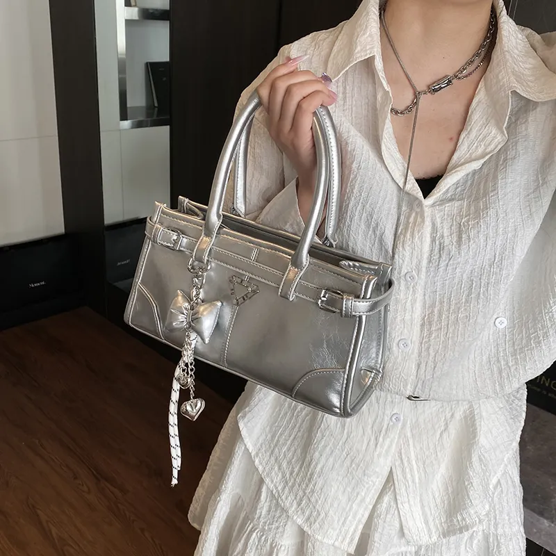 Yalu PU Crossbody Handbag Women's White/Silver/Pink/Blue/Black-10