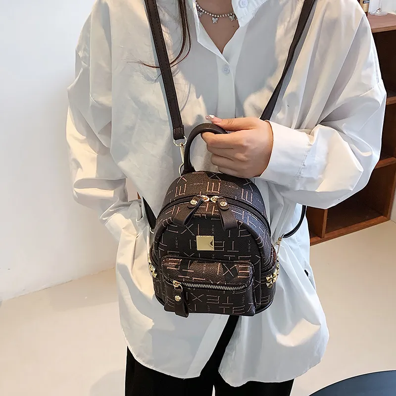 Yalu PU Backpack Women's White/Coffee/Brown-10
