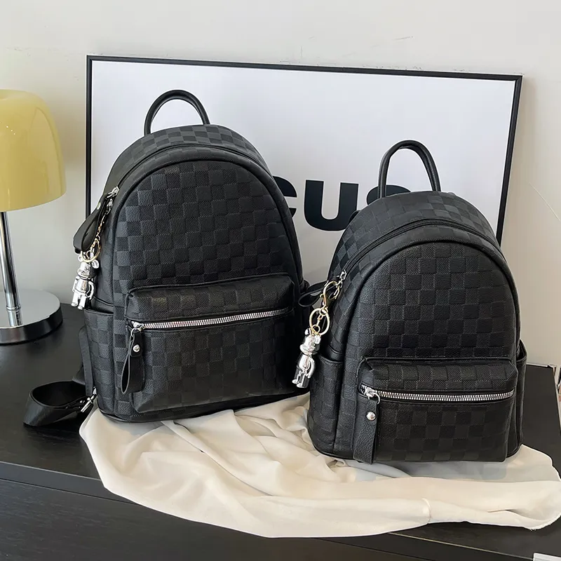 Yalu PU Backpack Regular Women's Black/White-6