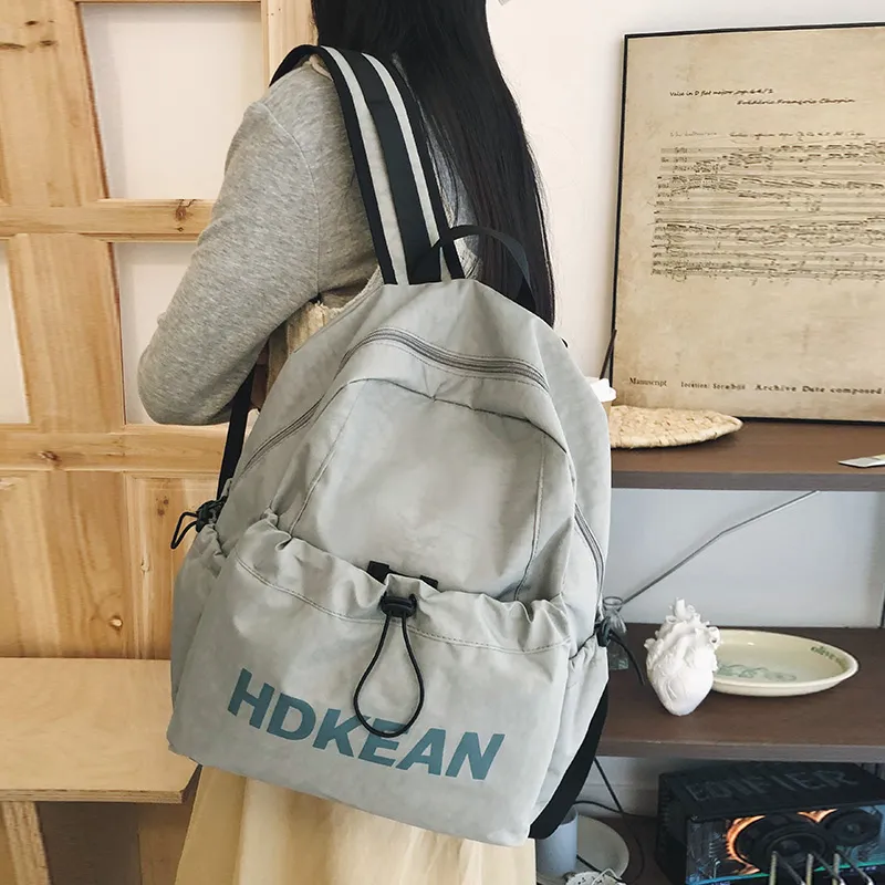 Yalu Nylon Backpack Unisex Gray/Black/Red/Khaki-3