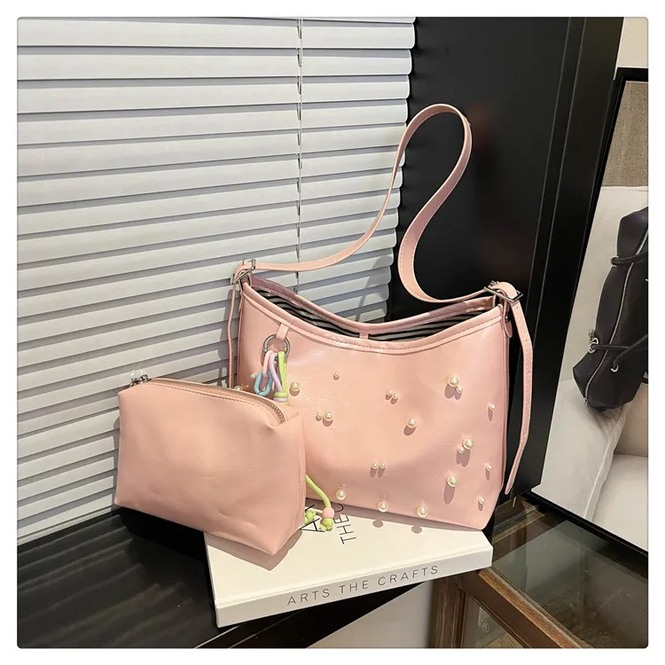Yalu PU Underarm Shoulder Bag Women's White/Pink/Black/Light Purple-14