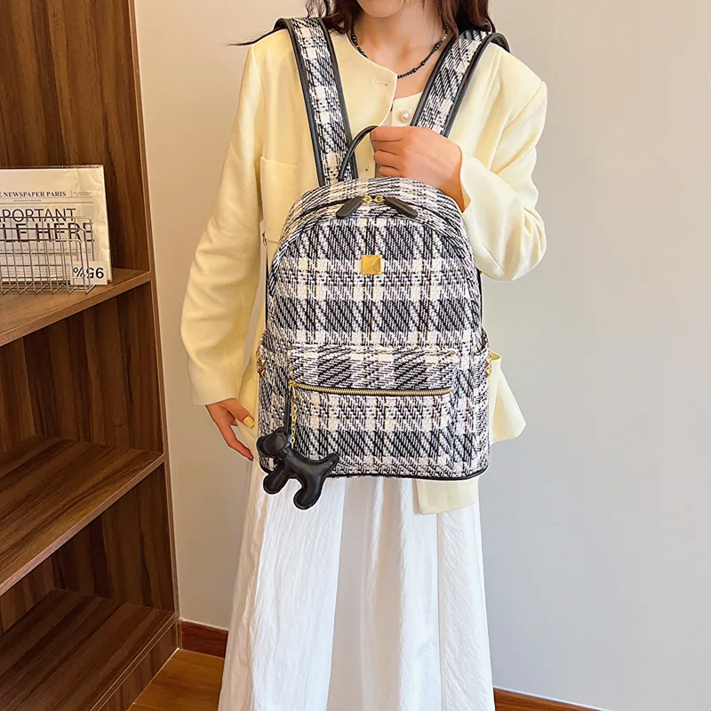 Yalu Canvas Backpack Regular Women's Black/Blue-4
