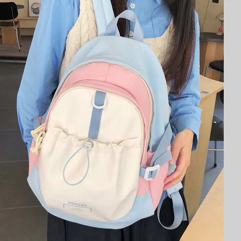 Yalu Nylon Backpack Women's Black/Blue Pink/Red Orange/Blue Yellow-6