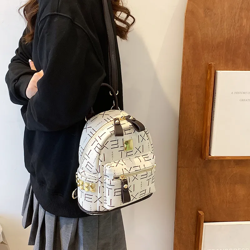 Yalu PU Backpack Women's White/Coffee/Brown-4