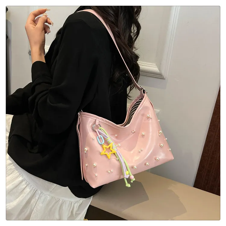 Yalu PU Underarm Shoulder Bag Women's White/Pink/Black/Light Purple-15