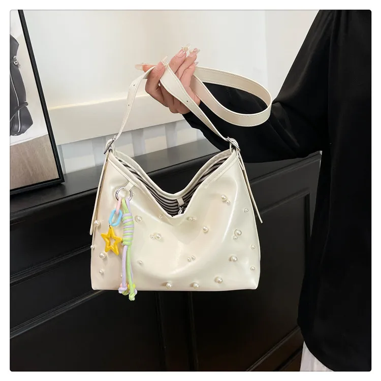 Yalu PU Underarm Shoulder Bag Women's White/Pink/Black/Light Purple-2