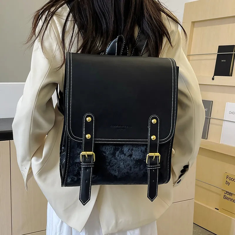 Yalu PU Backpack Women's Pink/Ecru/Silver/Black-27