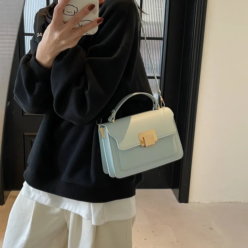 Yalu PU Handbag Women's Black/Ecru/Brown/Blue-27