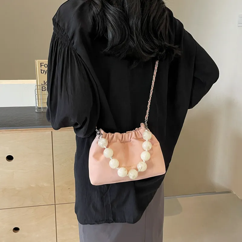 Yalu PU Portable Crossbody Bag, Shoulder Bag Women's Black/Ecru/Silver/Pink-24
