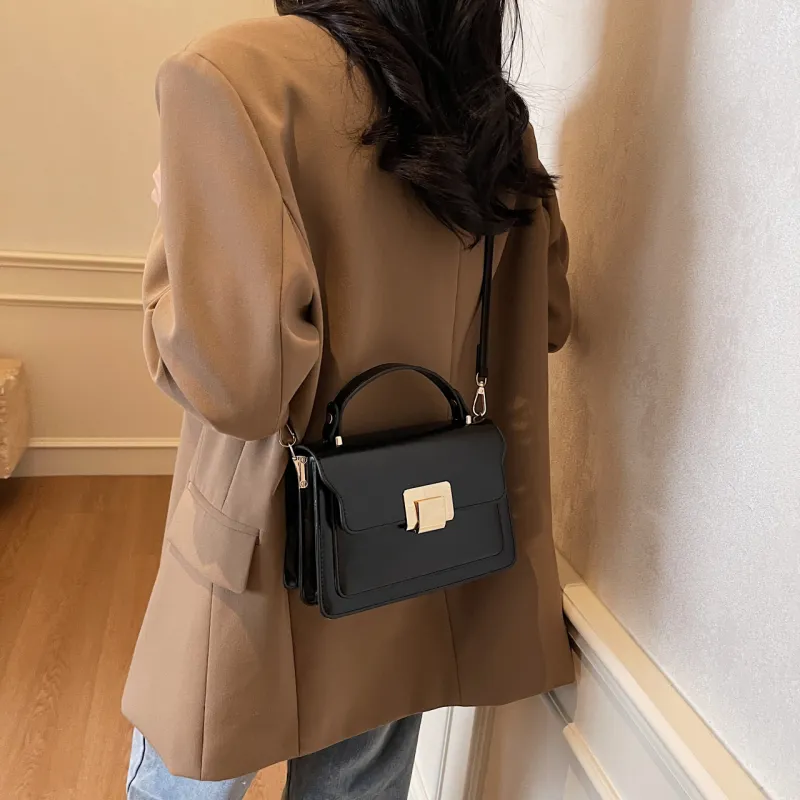 Yalu PU Handbag Women's Black/Ecru/Brown/Blue-6