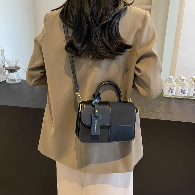 Yalu PU Shoulder Bag, Crossbody Bag, Handbag Women's Black/Ecru/Brown-3