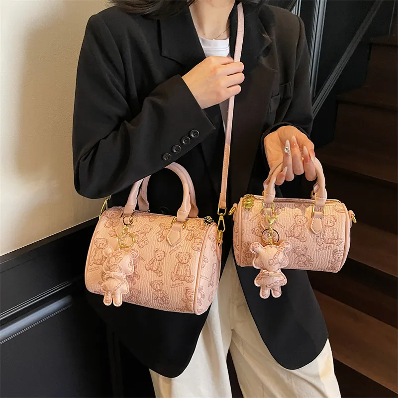 Yalu PU One Shoulder Handbag Women's White/Black/Pink/Brown-17