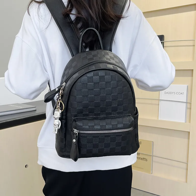 Yalu PU Backpack Regular Women's Black/White-2