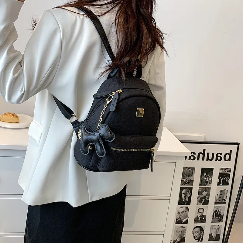Yalu PU Backpack Women's White/Black-10
