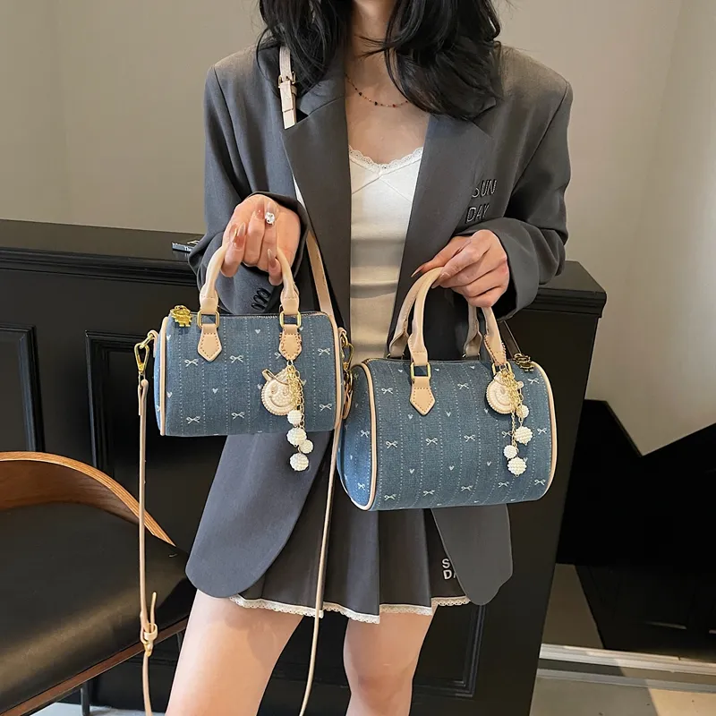 Yalu Canvas Shoulder Bag, Crossbody Bag, Handbag Women's Blue-4