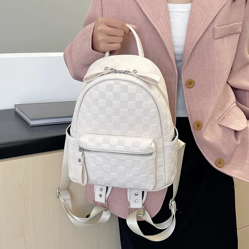 Yalu PU Backpack Regular Women's Black/White-8