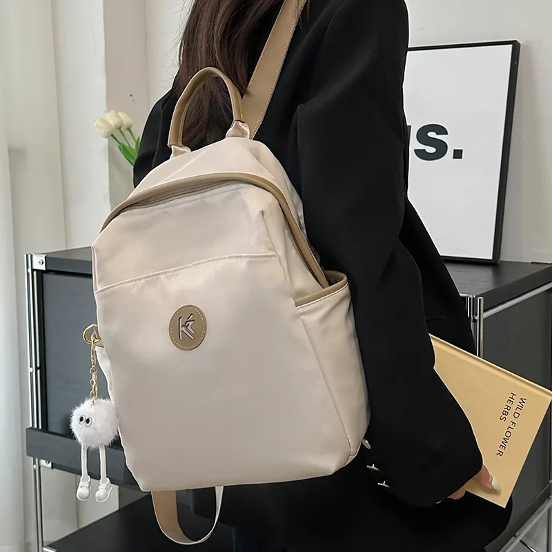 Yalu Nylon Backpack Unisex Ecru/Black Gray/Khaki-2