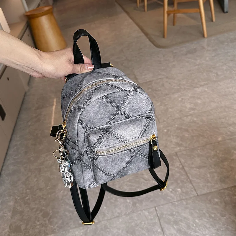 Yalu PU Backpack Women's Black/Blue-1