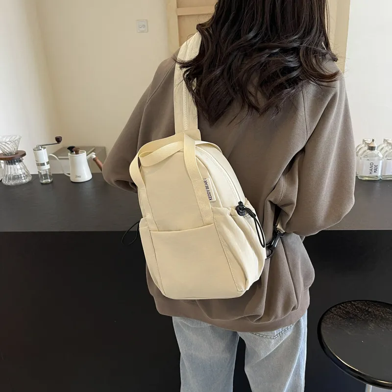 Yalu Fabric Backpack Women's Black/Ecru/Green/Orange-10