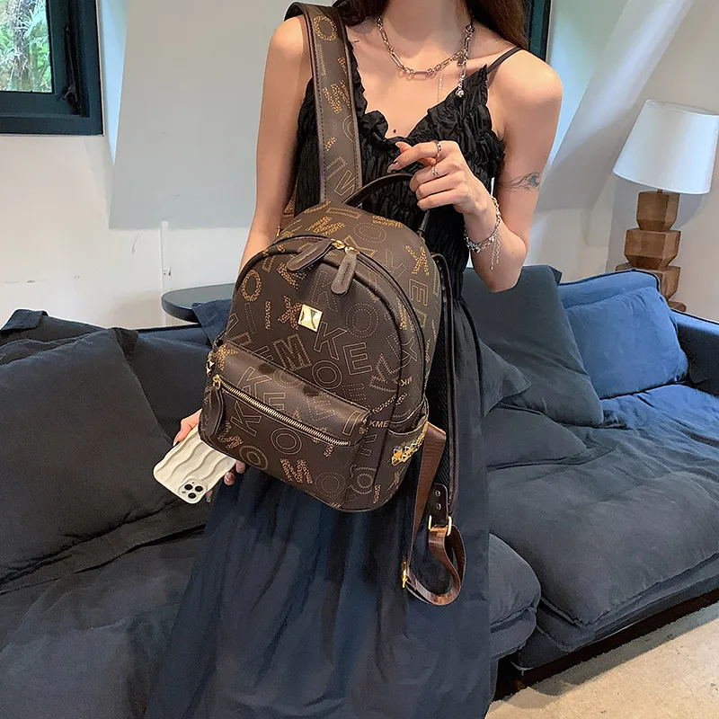 Yalu PU Backpack Women's White/Coffee-8