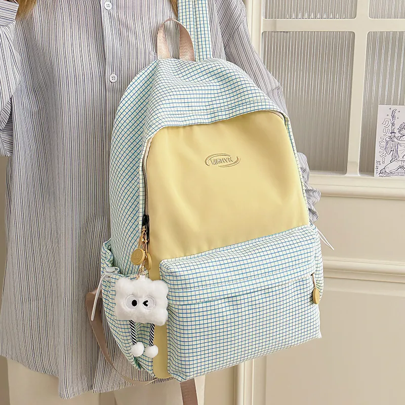 Yalu Nylon Backpack Women's Pink/Blue/Black/Yellow/Green-21