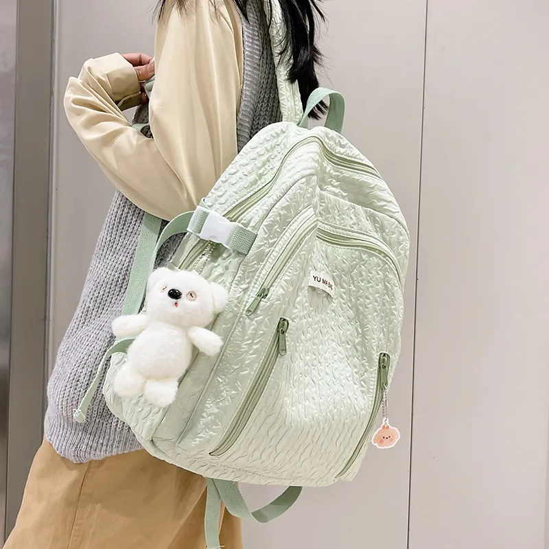 Yalu Nylon Backpack Women's White/Black/Pink/Yellow/Green/Blue-26