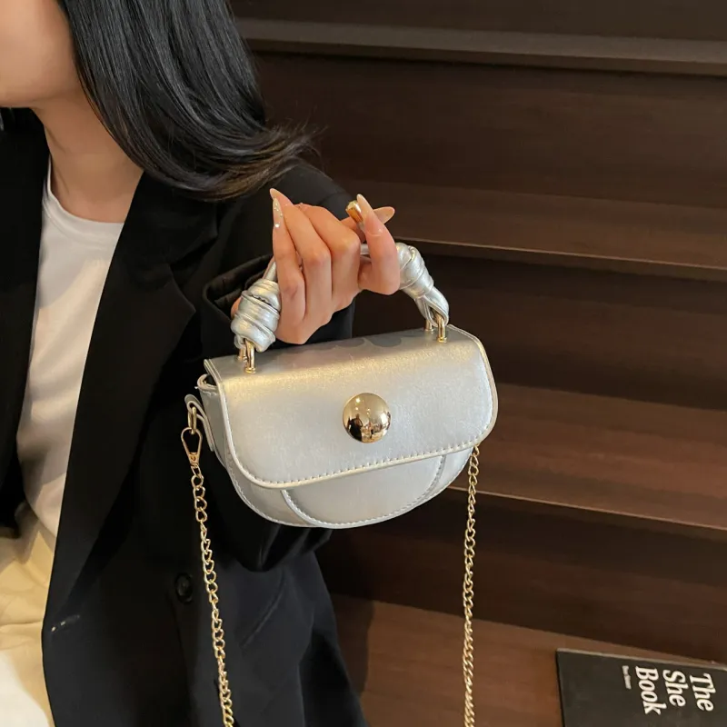 Yalu PU Handbag Women's Black/Pink/Khaki/Silver-24