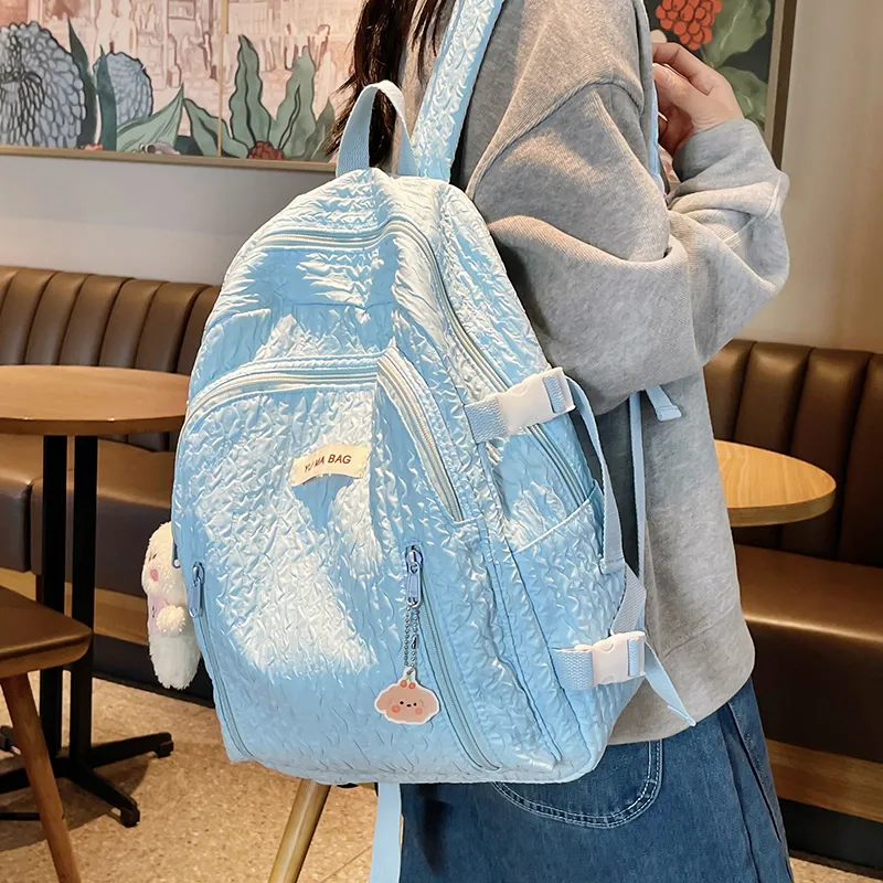 Yalu Nylon Backpack Women's White/Black/Pink/Yellow/Green/Blue-33