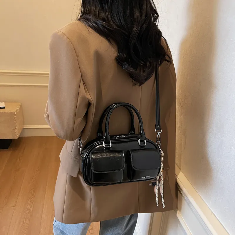Yalu PU Handbag, Shoulder Bag, Crossbody Bag Regular Women's Pink/Coffee/Beige Gray/Ecru/Black-33
