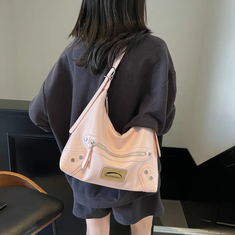Yalu PU Shoulder Bag, Handbag, Crossbody Bag Regular Women's Black/Ecru/Burgundy/Pink-26