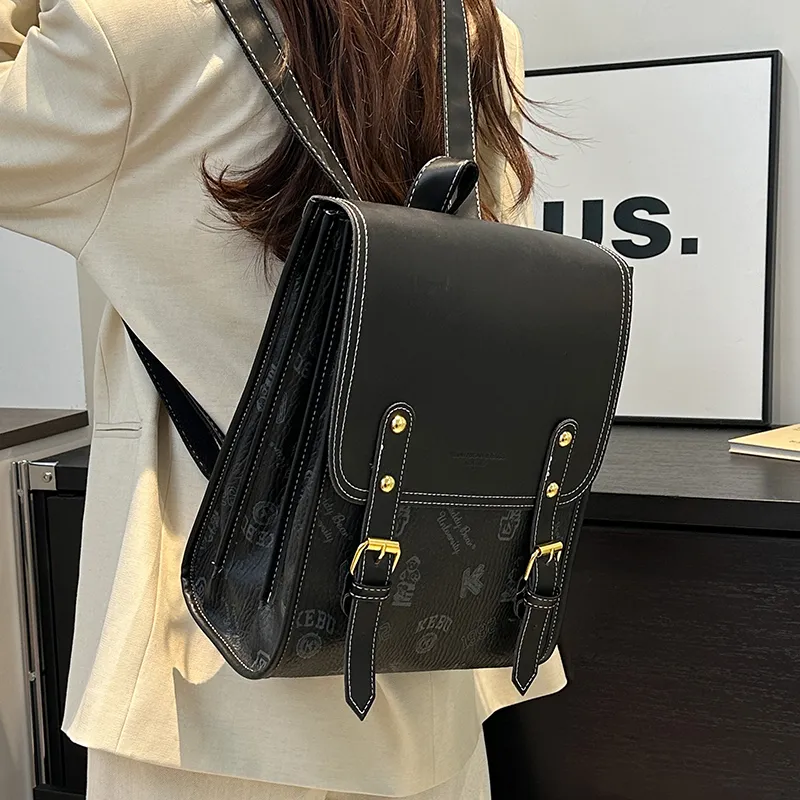 Yalu PU Backpack Women's White/Black/Pink/Brown-13