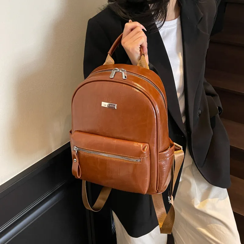 Yalu PU Backpack Women's Black/Brown/Pink/Gray/Ecru-11
