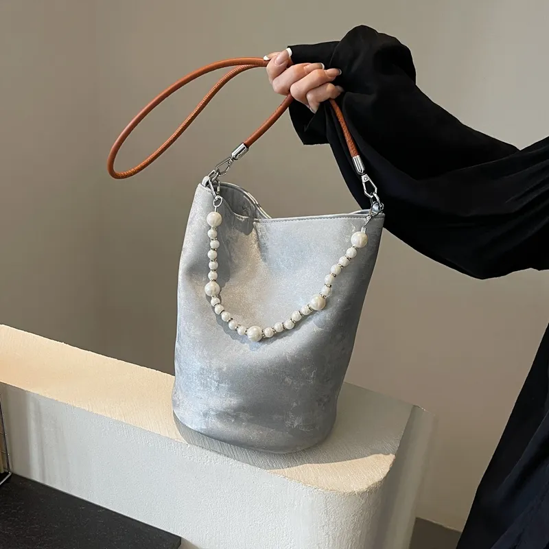 Yalu PU Bucket Bag, Crossbody, One Shoulder Handbag Regular Women's Black/Pink/Ecru/Silver-27