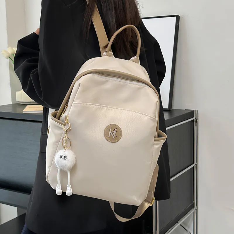 Yalu Nylon Backpack Unisex Ecru/Black Gray/Khaki-4
