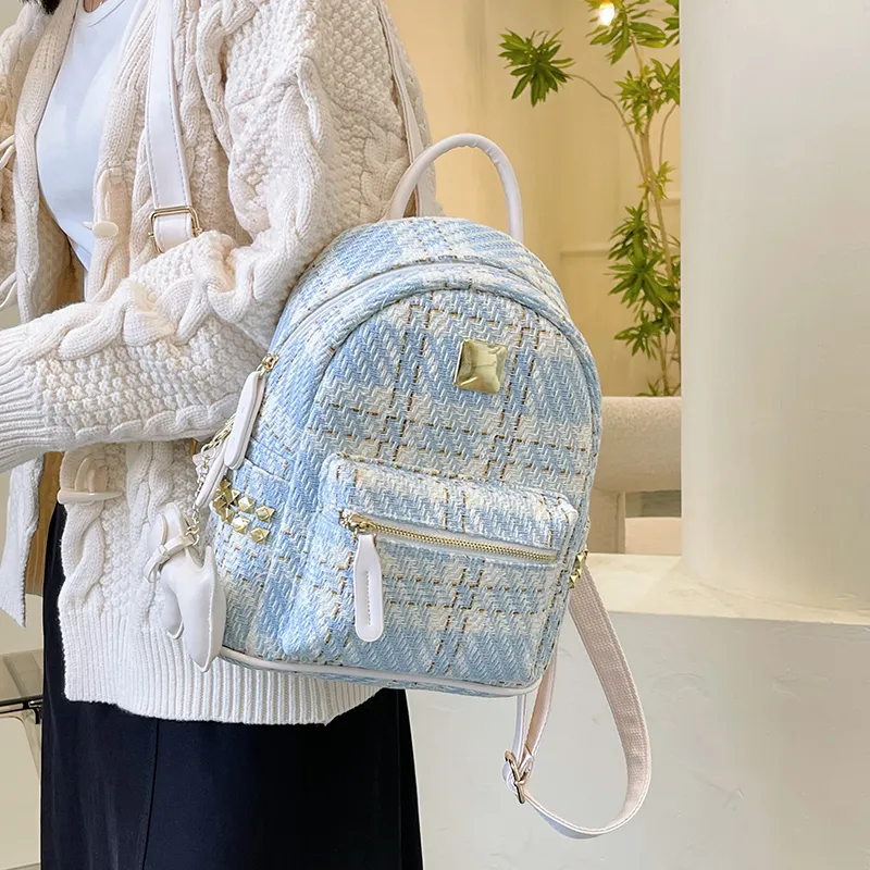 Yalu PU Backpack Regular Women's Black/Blue-10