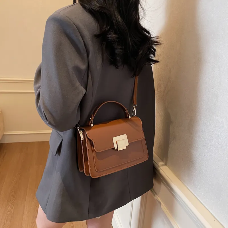 Yalu PU Handbag Women's Black/Ecru/Brown/Blue-19