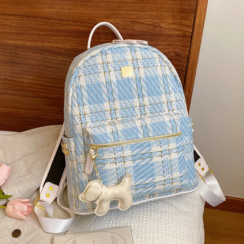 Yalu Canvas Backpack Regular Women's Black/Blue-8
