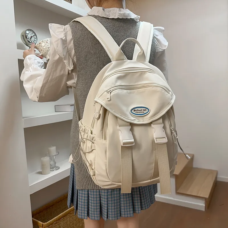 Yalu Nylon Backpack Regular Unisex Black/White/Blue/Red-5