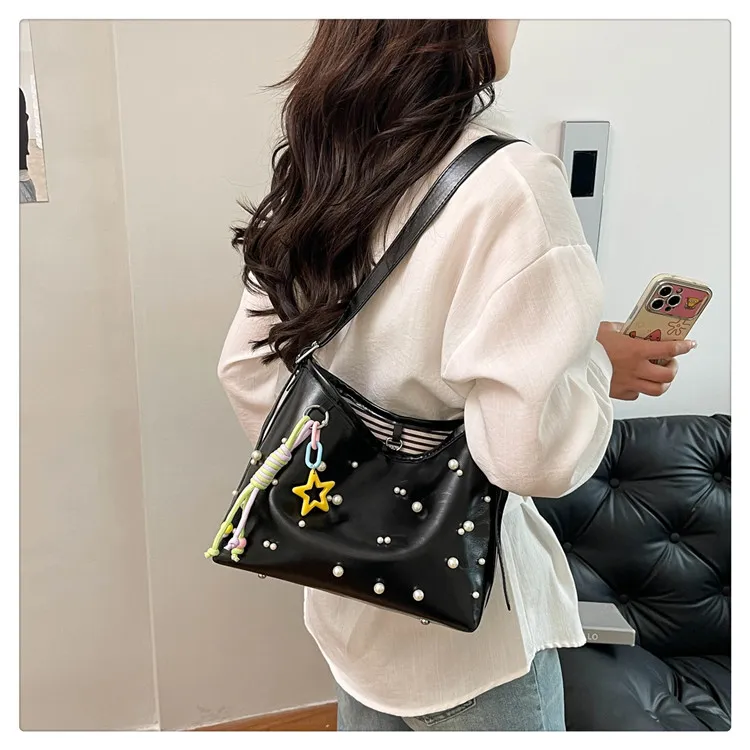 Yalu PU Underarm Shoulder Bag Women's White/Pink/Black/Light Purple-7