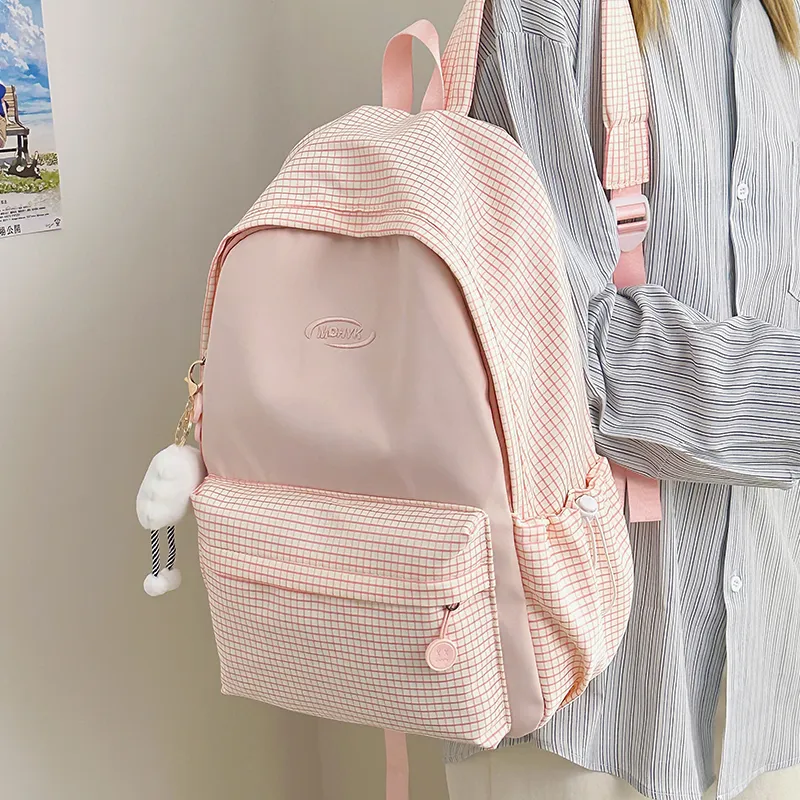 Yalu Nylon Backpack Women's Pink/Blue/Black/Yellow/Green-3