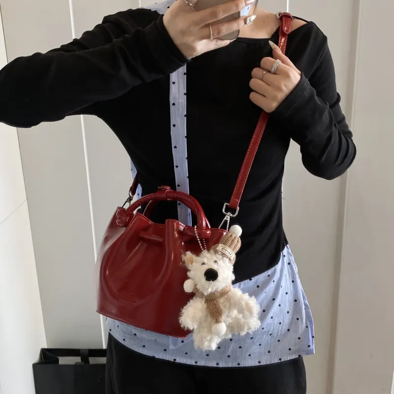 Yalu PU Bucket Bag, Handheld Shoulder Bag, Crossbody Bag, Handbag Regular Women's Multicolor-26