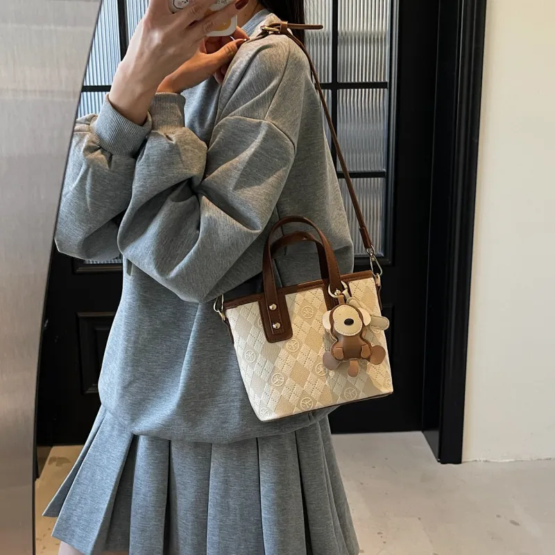 Yalu PU Handbag, Shoulder Bag, Crossbody Bag Women's Black/White & Brown/White & Coffee-18