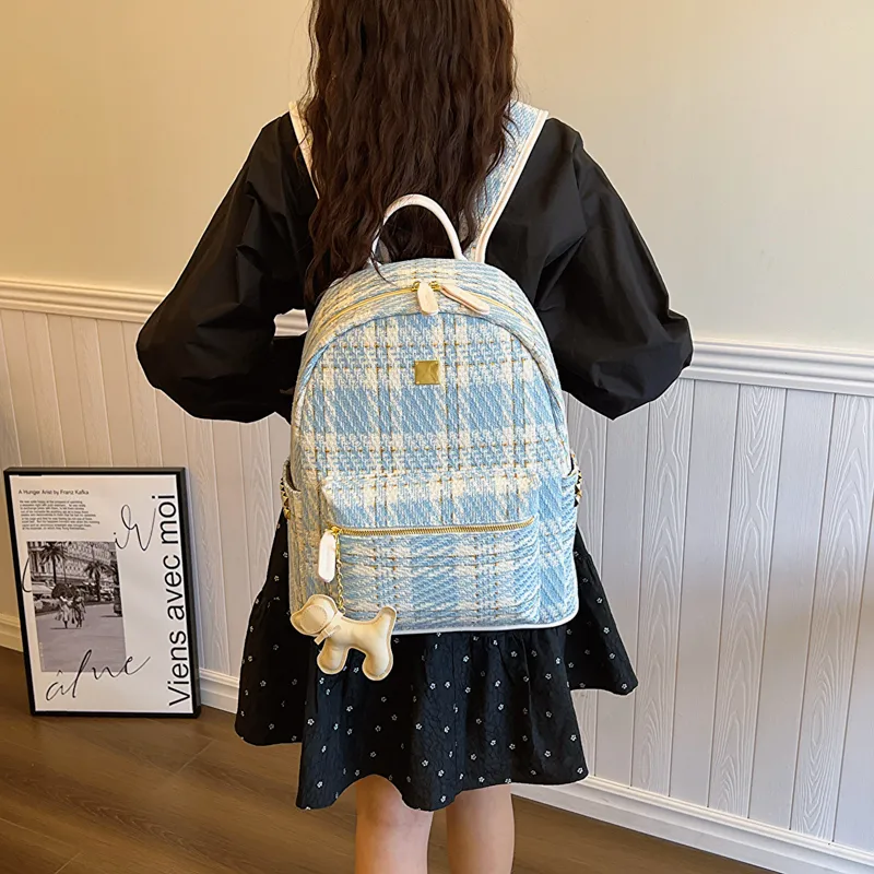 Yalu Canvas Backpack Regular Women's Black/Blue-11