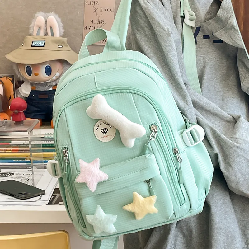Yalu Nylon Backpack Women's White/Gray/Purple/Green/Yellow-22