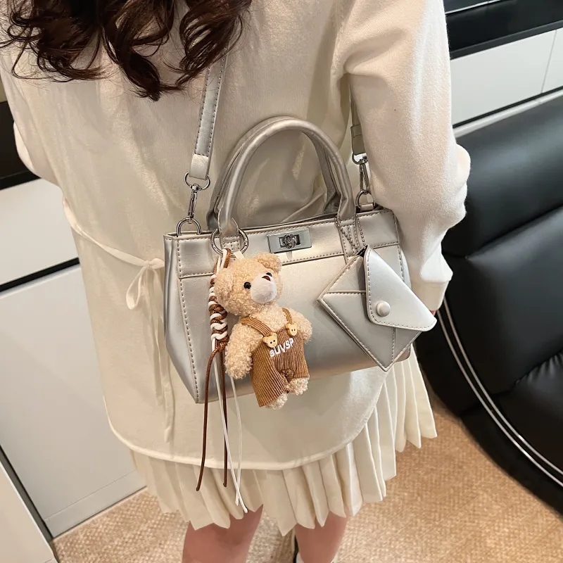 Yalu PU Handbag, Shoulder Bag, Crossbody Bag Regular Women's Black/Pink/Silver/White-11